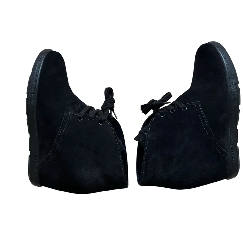 Prada Black Suede Lace-Up Ankle Shoes Women’s EU 36.5